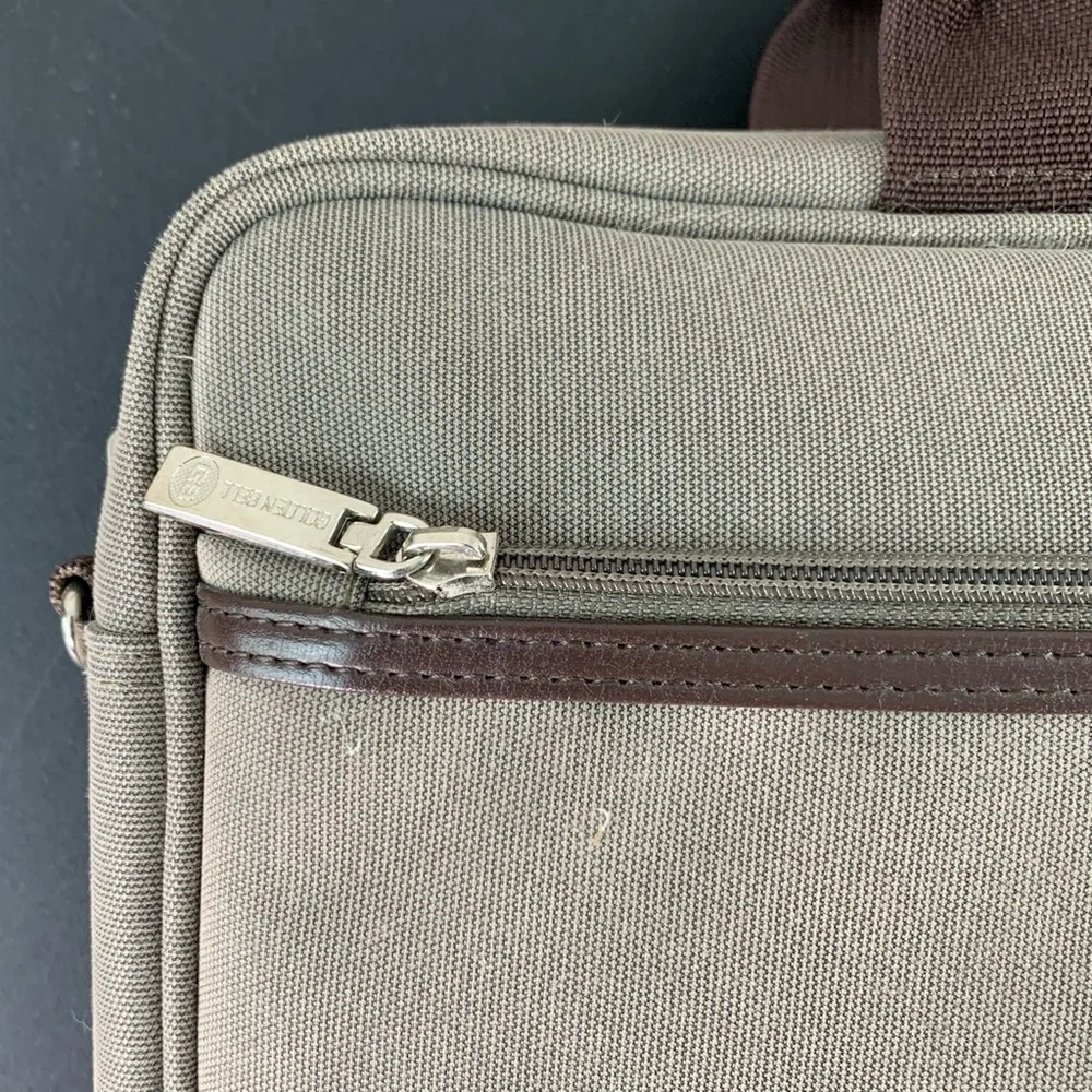 Golden Bell Tan and Brown Durable laptop bag with faux Leather Handle.